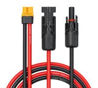 Cable Solar con Conector XT60 12AWG 1M para Placa Solar Generador Portátil | Cable de Carga Conexión Extensión Adaptador IP67 MC4 a XT60 Compatible con Ecoflow Delta River Bluetti Estación de Energía