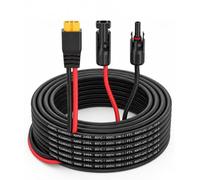 Cable solar de 10 m, conector solar MC4 a XT60, resistente a los rayos UV, 12 AWG de alto rendimiento, cable de extensión para generador solar, estación de energía, IP68 resistente al agua