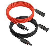 Cable solar de 2 x 10 m, 4 mm², con MC4, montaje en ambos lados, conector solar de enchufe solar rojo y negro, 10 m