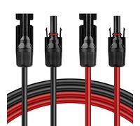 Cable solar de 4 mm²: cable de panel solar, alargador de 3 m de cable solar de 12 AWG, cable de extensión solar con conectores impermeables IP68 macho y hembra, cable fotovoltaico para panel solar