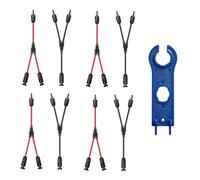 Cable solar de 6 mm², distribuidor en Y, 4 pares de cables solares en Y distribuidor de cable de panel solar MMF+FFM, 10 AWG panel solar conector Y 1Y2, conector fotovoltaico