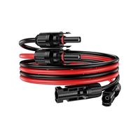 Cable solar de extensión solar de 6 pies, cable de extensión de panel solar de 12 AWG con conectores hembra y macho, kit de cable de extensión solar impermeable (rojo y negro).