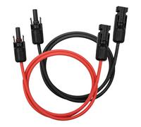 Cable solar extensión 2,5 mm² 1 m 14 AWG, cable panel solar con conector hembra y macho resistente UV e IP68, para paneles solares Sistemas fotovoltaicos