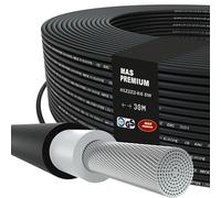 Cable solar H1Z2Z2-K de 6 mm², 5 a 100 m de cable solar para montaje en tierra, cable individual, fotovoltaico, sin halógenos, doble aislamiento, negro, rojo o azul (negro, 30 m)