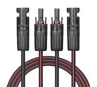 Cable Solar VALEMO - Cable alargador de Doble Hilo, 15 Metros 6 mm², Cobre Trenzado con Conectores Hembra y Macho, para Sistemas solares domésticos, comerciales y de autocaravanas