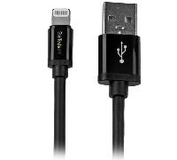 StarTech.com - Cable 2m Lightning 8 Pin a USB A 2.0 para Apple iPod iPhone 5 iPad - Negro