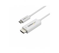 StarTech.com Cable de 1m USB C a HDMI - Cable Adaptador de Vídeo USB Tipo C a HDMI 2.0 4K de 60Hz - Compatible con Thunderbolt 3 - Portátil a Monitor HDMI - Modo Alt DP 1.2 HBR2 - Blanco