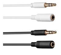 Cable STOP Cable de extensión de audio, 3,5 mm estéreo auxiliar cable de extensión de audio para Samsung, Smartphones y Tablets, Apple iPhone, iPod, iPad, macho a hembra chapado en oro 1,5 m negro