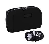 Cable Storage Bag - Data Cable Storage Bag | Black Tech Pouch Organizer | Zippered Padded Shockproof Compact Cord Pouch For Charger Phone Wire Gadgets Passport Business Trip Daily Commute