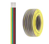 Cable suave aislado de cobre de estaño, Cable RGB de 4 conductores, 18-28 A, cobre estañado, aislado en C, multicolor for tira LED(30ft,4c-26A WG)
