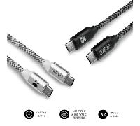 CABLE SUBBLIM 2X PREMIUM USB C TO USB C ALU BLACK/SILVER
