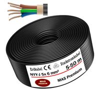 Cable subterráneo de 5-50 m, cable eléctrico de alta tensión NYY-J de 5 x 6...