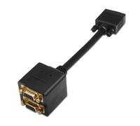 Cable SVGA Aisens A113-0080 Duplicador HDB15 Macho a 2x HDB15 Hembra Oro 20cm Negro