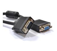 Cable SVGA HD15 Triple Blindado 10 m Macho a Hembra Extensión Monitor PC Negro