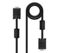 NANOCABLE 10.15.0115 - Cable SVGA con ferrita Monitor, proyector y PC, HDB15/M-HDB15/M, Negro, 15mts