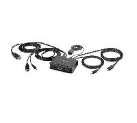 StarTech.com Cable Switch KVM Híbrido de 2 Puertos USB-C HDMI - 4K 60Hz - KVM Compacto con Cable Integrado de 1,8m USB-A/HDMI/Audio y USB Tipo C de 1,2m - Alimentado por el Bus (C2-H46-UAC-CBL-KVM)