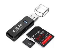 Cable Technologies Lector de tarjetas SD/Micro SD, Adaptador USB 2.0 Tarjetas Memoria - Soporta SD/Micro SD/SDHC/MS/MMC/MSXC//TF/SDXC - Compatible con Windows, OS - Negro