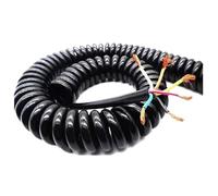 Cable telescópico de resorte de 6 núcleos, Cable en espiral de 24AWG, 0,2 milímetros cuadrados, 2,5 m/5m/7,5 m, Cable de alimentación de Color negro, Cable extensible, 1 ud. ( Size : 5m , Color : 24 A