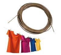 Cable tendedero, cable plastificado de 20 metros, hilo para tender ropa plastificado de exterior para tender la colada, ropa, trapos, cuerda de lavandería de jardín (acero)