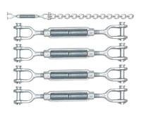 Cable Tensioner Hardware - Rope Railing Turnbuckle, M6 Tensión con 4 piezas, acero Tensioner con bloqueo seguro, Deck Garden for Backyard, Cable Tensioners for Shade Sail Clothesline Railing Use