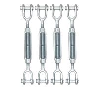 Cable Tensioner Kit, M6 Turnbuckle Set, Wire Rope Tightener, Stainless Steel Hardware, Adjustable Tension System for Deck Garden Backyard Marine Railing Clothesline Shade Sail Installation Use