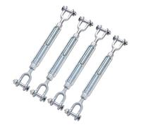Cable Tensioner, Rope Tensioner Hardware 4 Pieces Heavy Duty M6 Turnbuckle Adjustable Tension System, Stainless Steel Railing Fitting for Deck Garden Backyard Marine Construction Clothesline Shade