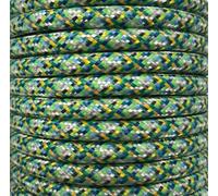 Cable textil - cable de 25 m en color verde brillo, flexible y resistente, ideal para decoración y proyectos eléctricos.