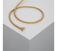 Cable Textil Eléctrico Trenzado Dorado