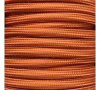 Cable textil liso de 25m, cobre brillo; ideal para decoración y proyectos eléctricos.