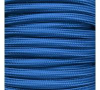 Cable textil liso de 25m, color azul mate, ideal para decoración y proyectos de iluminación.