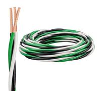 Cable THHN de 10 AWG de 10 pies, juego de 3 colores (negro/blanco/verde), cobre trenzado, conductores pretrenzados, clasificación THHN/THWN-2, 600 V, cubierta de nailon para conductos, cableado
