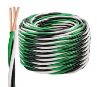Cable THHN de 10 AWG de 150 pies, juego de 3 colores (negro/blanco/verde), cobre trenzado, conductores pretrenzados, clasificación THHN/THWN-2, 600 V, cubierta de nailon para conductos, cableado