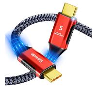 Cable Thunderbolt 5 de 20 Gbps de 15 pies, cable USB 4 V2, PD 240 W, 5K / 4K @ 60 Hz, cable de visualización de video USB C para iPhone 16/15, Razer Blade, ACASIS SSD, Thunderbolt 4/3
