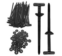 Cable Tie Buckle - 100-Pieces Self-Locking Zip Ties Holder | Nylon Cable Tie Buckle 100-Pack | Multi-Purpose High Temperature And UV Resistant Used | Fastener For Car Daily Repair Home Machine