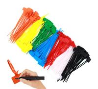 Cable Ties - Wire Labels Cable Ties, 250 Pieces 7 Colors Nylon Heavy Duty Cords, Cables Management Cord Organizer | For Home Apartment School Hotel Desk Car Computer Data Center Industrial Cord