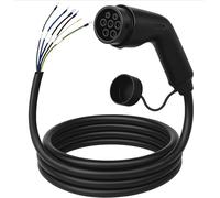 Cable tipo 2 extremo abierto 7,4 kW, extremo libre para Wallbox/estación de carga, 1 fase, 15 m, 32 A