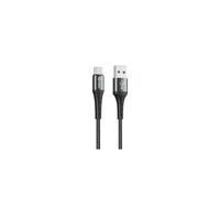 Cable qcharx lyon usb a tipo c 3a - 1 m - aleación de aluminio negro cordon metálico