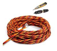 Cable Trenzado 3 Conductores 10M 26/22 AWG Silicona Flexible Extensión Servo RC Cobre Estaño Cable Señal para Avión Coche Barco RC con Kit de Cableado Incluido(Brown-red-orange,26AWG)