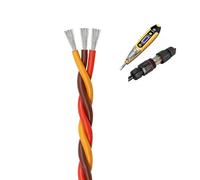 Cable Trenzado 3 Conductores 26/22 AWG Silicona Flexible Cable Extensión Servo RC Cobre Estaño Línea Señal para Avión Coche Barco RC con Kit de Cableado Incluido(Brown-red-orange,100FT_22AWG)