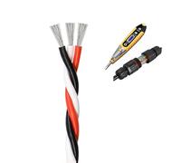 Cable Trenzado 3 Conductores 26/22 AWG Silicona Flexible Cable Extensión Servo RC Cobre Estaño Línea Señal para Avión Coche Barco RC con Kit de Cableado Incluido(Black-red-white,100FT_26AWG)