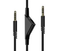 Cable trenzado de repuesto para auriculares Astro A40TR/A40/A10 - 2,0 m (6,5 pies) con control de volumen (negro), compatible con Astro A40/A10