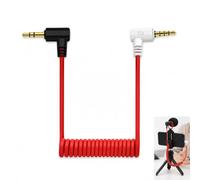 Cable TRS a TRRS, Cable Micrófono TRS TRRS 3.5 mm Micrófono Adaptador Jack 3.5mm Macho a Macho en Ángulo Recto Compatible Smartphone Cámara Rode VideoMicro Wireless GO VideoMic Espiral Audio Grabación