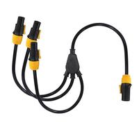Cable Ture1 PowerCON de 1 a 3 tomas, 3 pies, 14 AWG PowerCon True1 macho a 3X hembra, cable divisor en Y, resistente al agua, 20 A, conector verdadero para luz de escenario/altavoz (SAC3MX - SAC3FX)