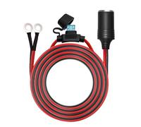 [Cable UL]Chanzon hembra para encendedor de cigarrillos de 6 Ft + conector de terminal de ojal, cable de alimentación de 12V 16 AWG accesorio de cable resistente 15A alimentación DC 12 24 voltios