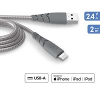 Cable ultra reforzado A/MFI 2.4A 2m reciclado gris