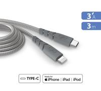 Cable ultra reforzado C/MFI 3A 3m reciclado gris