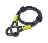 URBAN UR462L Resistente Cable Antirrobo Bicicleta Acero Trenzado ø10mm, 200cm, Flexible, Cadena Cable Seguridad Ruedas Casco Moto, Doble Lazo, Multifunción, Universal para Scooter, Bici Eléctrica