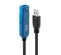 Cable USB 10m USB 3.2 Gen 1 Macho a Hembra, 5 Gbit/s, Negro, Blindado, Lindy 43157