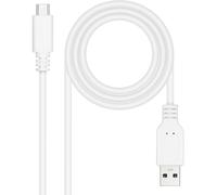 Nanocable - Cable USB 2.0 3A, tipo USB-C/M-A/M, Blanco, 3 m