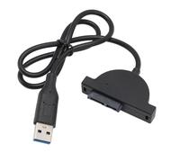 Cable USB 2.0 a SATA, Cable Adaptador USB a SATA, USB 2.0 a 7 Plus Cable Adaptador SATA Delgado de 6 Pines Intercambio en Caliente Plug and Play para Computadora Portátil CD DVD